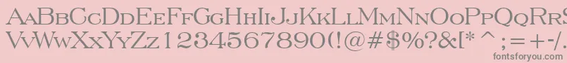 EngraversRomanBt-Schriftart – Graue Schriften auf rosa Hintergrund