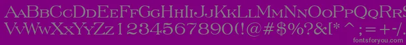 フォントEngraversRomanBt – 紫の背景に灰色の文字