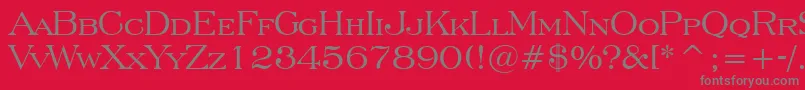 フォントEngraversRomanBt – 赤い背景に灰色の文字