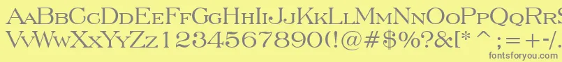 EngraversRomanBt-Schriftart – Graue Schriften auf gelbem Hintergrund