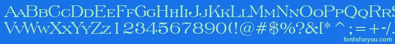 EngraversRomanBt-fontti – vihreät fontit sinisellä taustalla