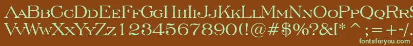 EngraversRomanBt Font – Green Fonts on Brown Background