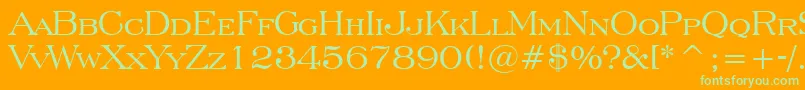 EngraversRomanBt-fontti – vihreät fontit oranssilla taustalla