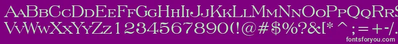 EngraversRomanBt-fontti – vihreät fontit violetilla taustalla