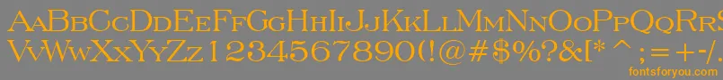 フォントEngraversRomanBt – オレンジの文字は灰色の背景にあります。