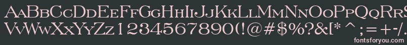 EngraversRomanBt-fontti – vaaleanpunaiset fontit mustalla taustalla