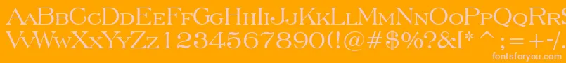 EngraversRomanBt-Schriftart – Rosa Schriften auf orangefarbenem Hintergrund