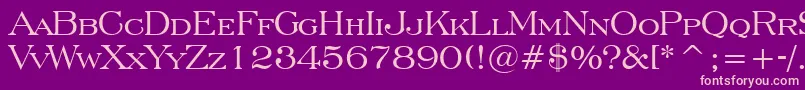 フォントEngraversRomanBt – 紫の背景にピンクのフォント