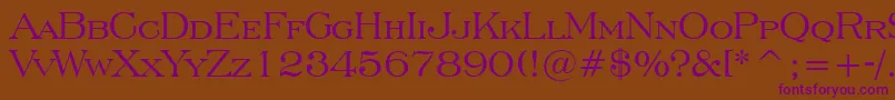 EngraversRomanBt Font – Purple Fonts on Brown Background