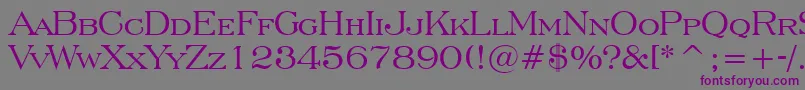 EngraversRomanBt-Schriftart – Violette Schriften auf grauem Hintergrund