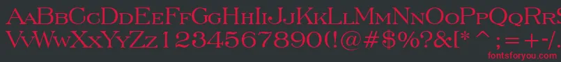 EngraversRomanBt-fontti – punaiset fontit mustalla taustalla