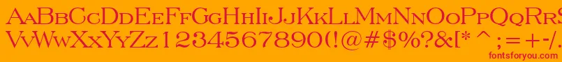 Czcionka EngraversRomanBt – czerwone czcionki na pomarańczowym tle