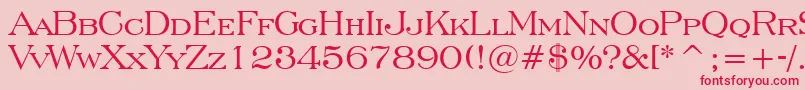 フォントEngraversRomanBt – ピンクの背景に赤い文字