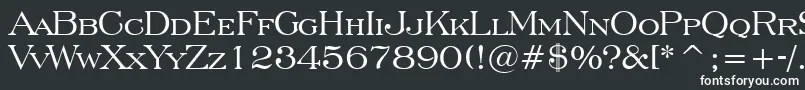 EngraversRomanBt-fontti – valkoiset fontit mustalla taustalla