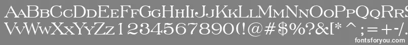 EngraversRomanBt-fontti – valkoiset fontit harmaalla taustalla