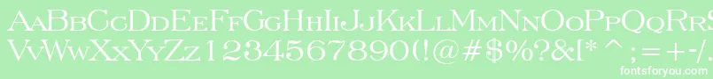 EngraversRomanBt-fontti – valkoiset fontit vihreällä taustalla