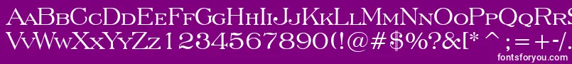 フォントEngraversRomanBt – 紫の背景に白い文字