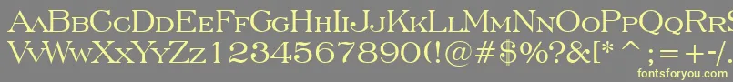 EngraversRomanBt-Schriftart – Gelbe Schriften auf grauem Hintergrund