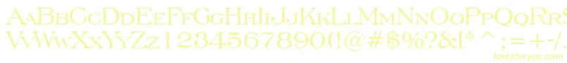 フォントEngraversRomanBt – 白い背景に黄色の文字