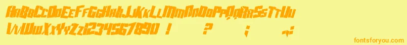 SfAftershockDebrisCondensedItalic Font – Orange Fonts on Yellow Background