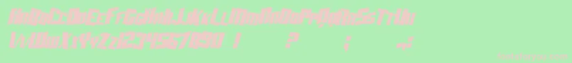 SfAftershockDebrisCondensedItalic Font – Pink Fonts on Green Background