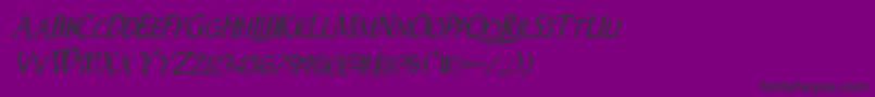Fonte Woodgodcondital – fontes pretas em um fundo violeta