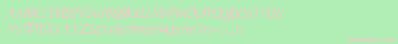 Woodgodcondital Font – Pink Fonts on Green Background