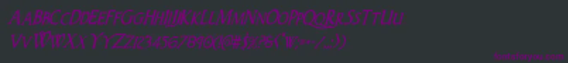 Woodgodcondital Font – Purple Fonts on Black Background