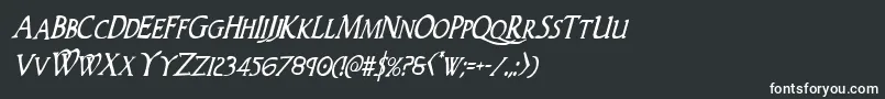 Woodgodcondital Font – White Fonts on Black Background