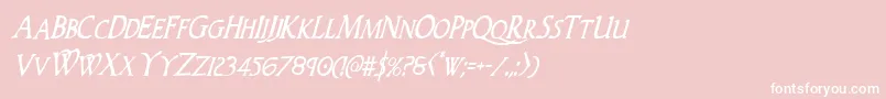 フォントWoodgodcondital – ピンクの背景に白い文字