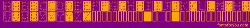 フォントDominoBred – 紫色の背景にオレンジのフォント