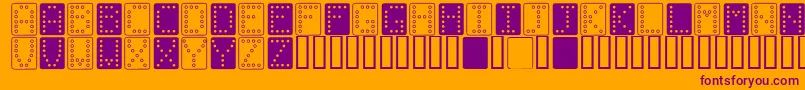 フォントDominoBred – オレンジの背景に紫のフォント