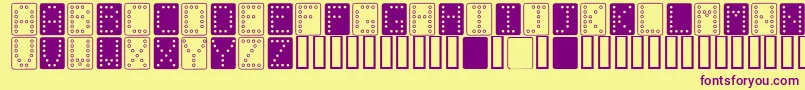 DominoBred Font – Purple Fonts on Yellow Background
