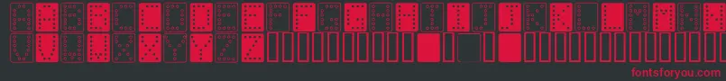 フォントDominoBred – 黒い背景に赤い文字