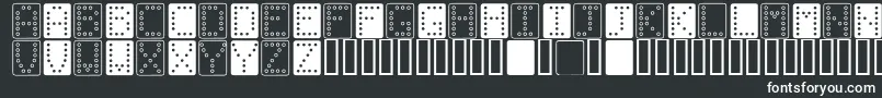 DominoBred-fontti – valkoiset fontit mustalla taustalla