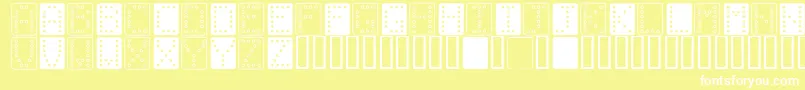 DominoBred-Schriftart – Weiße Schriften auf gelbem Hintergrund