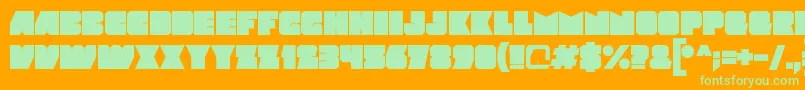 Mod-fontti – vihreät fontit oranssilla taustalla