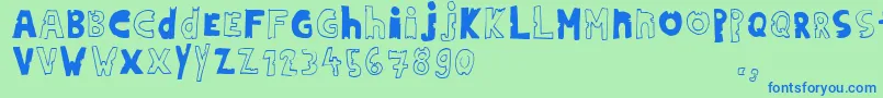 Hdontrial Font – Blue Fonts on Green Background