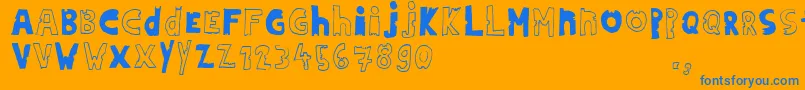 Hdontrial Font – Blue Fonts on Orange Background