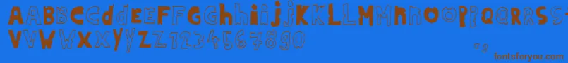 Hdontrial Font – Brown Fonts on Blue Background