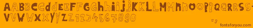 Hdontrial Font – Brown Fonts on Orange Background