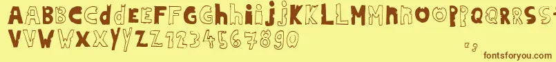 Hdontrial Font – Brown Fonts on Yellow Background