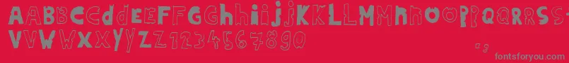 フォントHdontrial – 赤い背景に灰色の文字