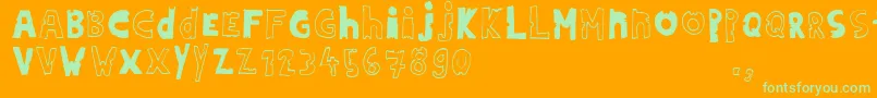 Hdontrial Font – Green Fonts on Orange Background
