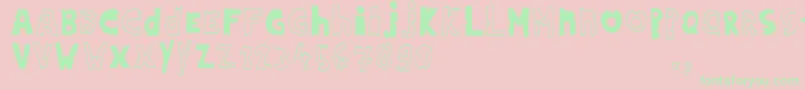 Czcionka Hdontrial – zielone czcionki na różowym tle