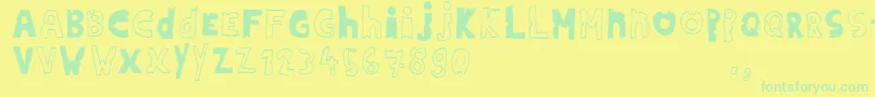 Hdontrial Font – Green Fonts on Yellow Background