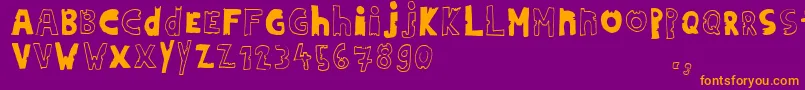 Hdontrial Font – Orange Fonts on Purple Background