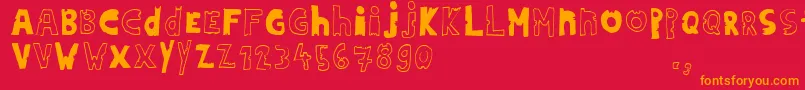 Hdontrial Font – Orange Fonts on Red Background