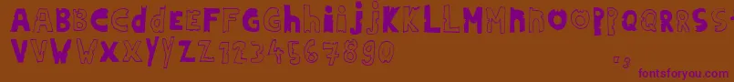 Hdontrial Font – Purple Fonts on Brown Background