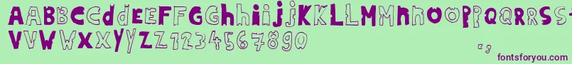 Hdontrial Font – Purple Fonts on Green Background